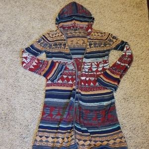 Hooded duster cardigan